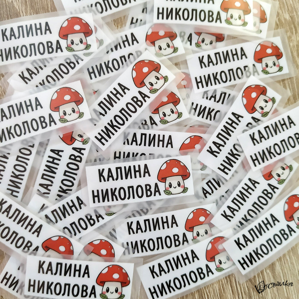 Термо стикери с име за залепване с ютия - 100 бр.